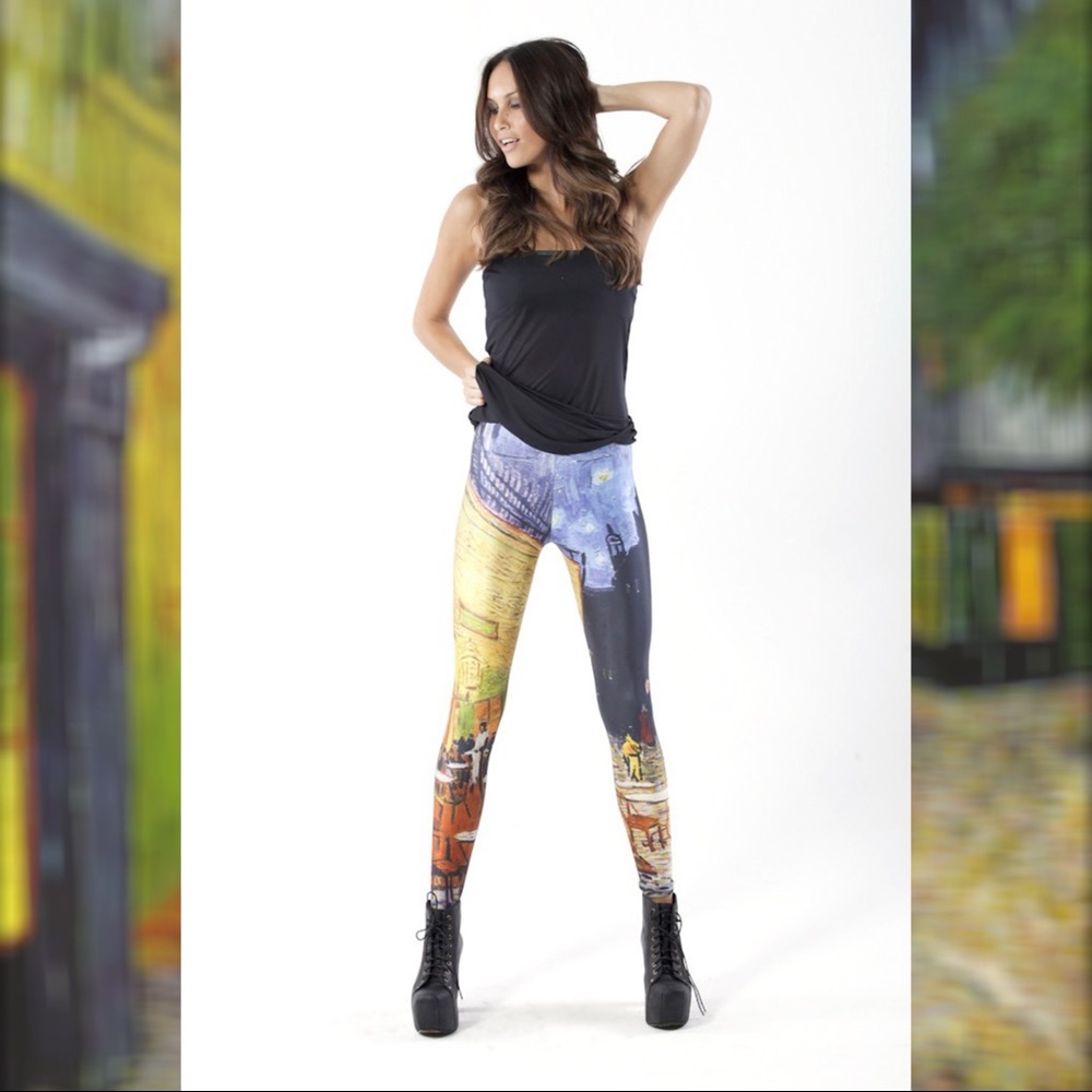 Black Milk Clothing Van Gogh Le Cafe Leggings